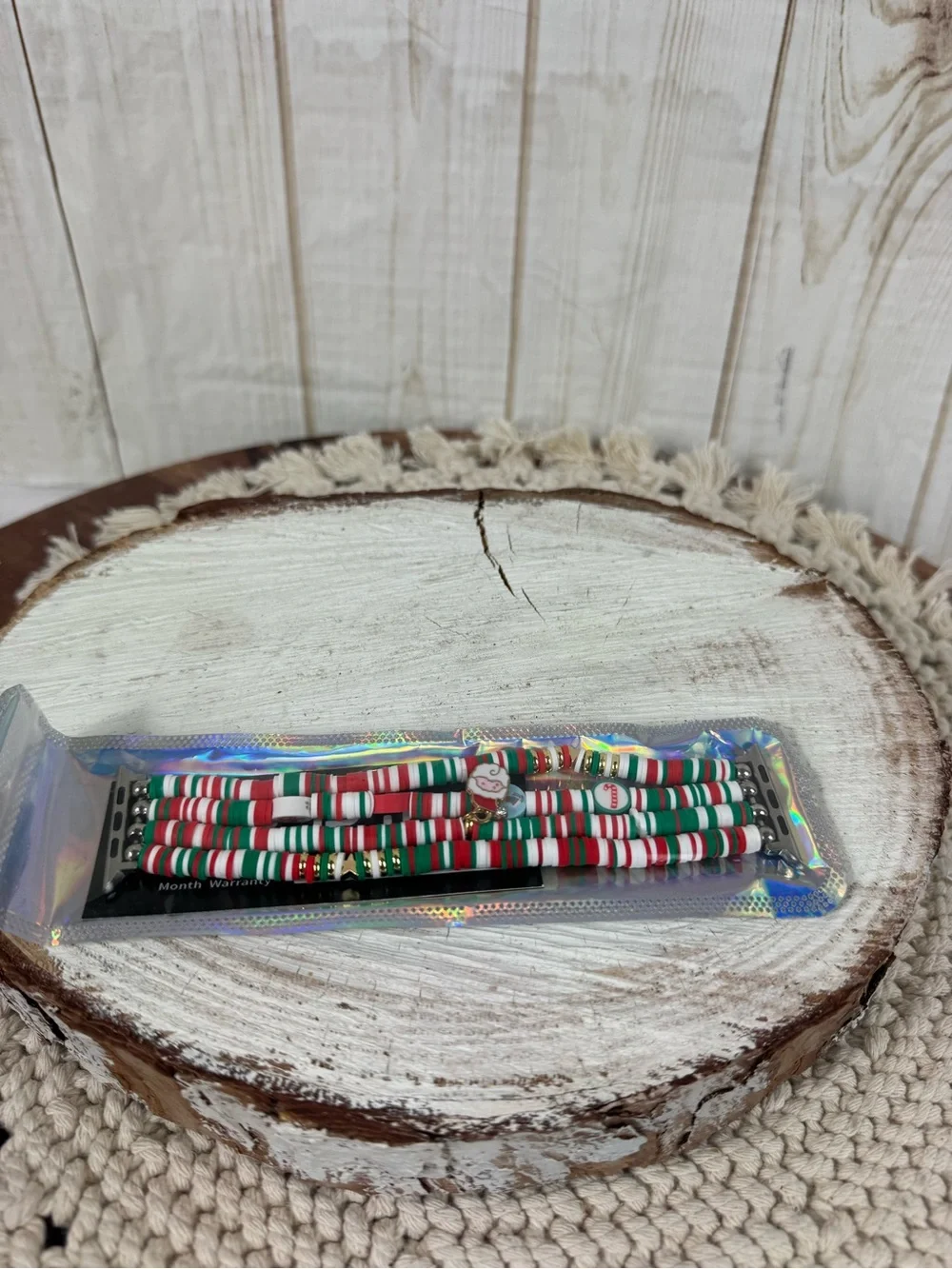 Beaded Multicolor Replacement Band for Smartwatch - Red/Green/White